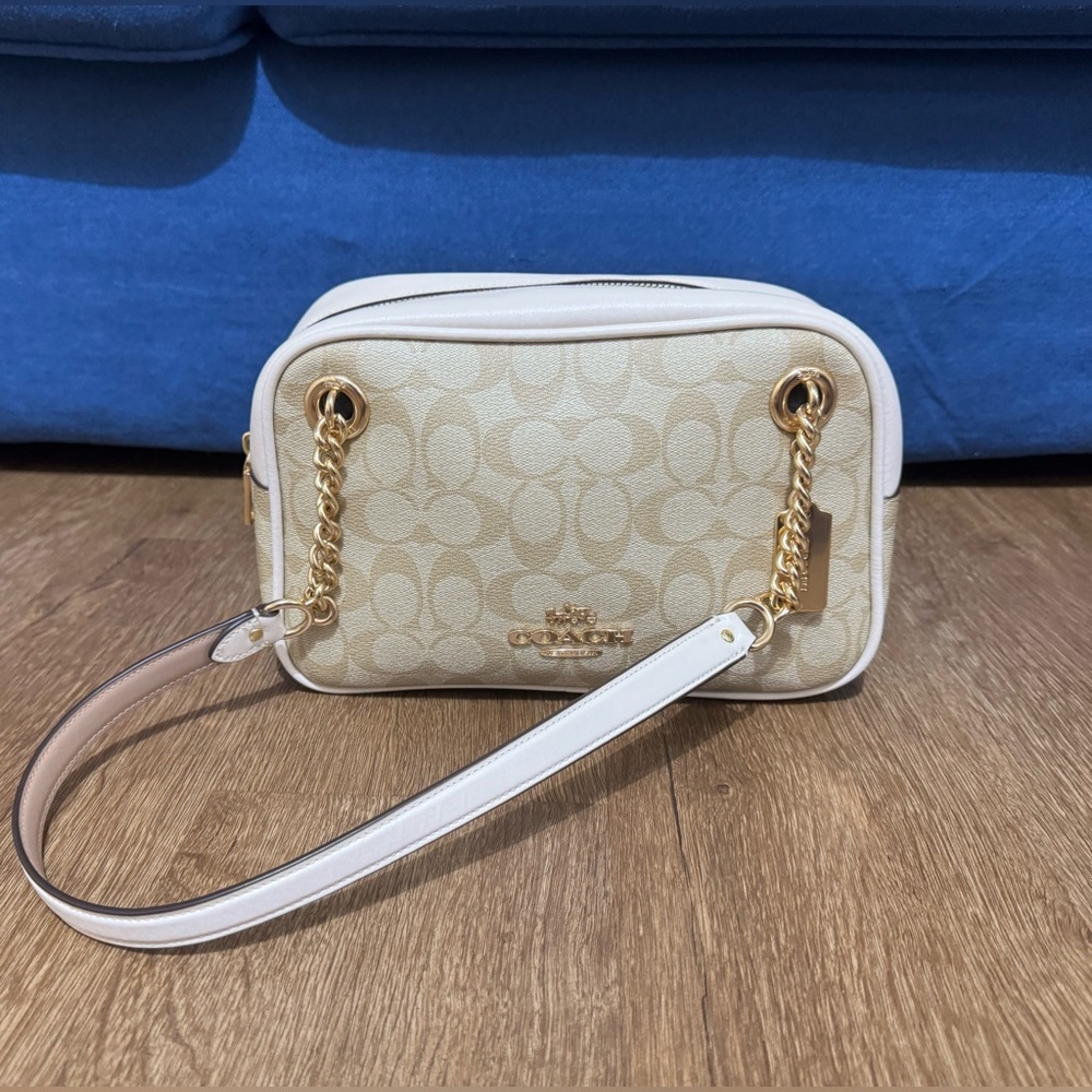 Coach iconic Cream and Gold shoulder bag in brand new condition